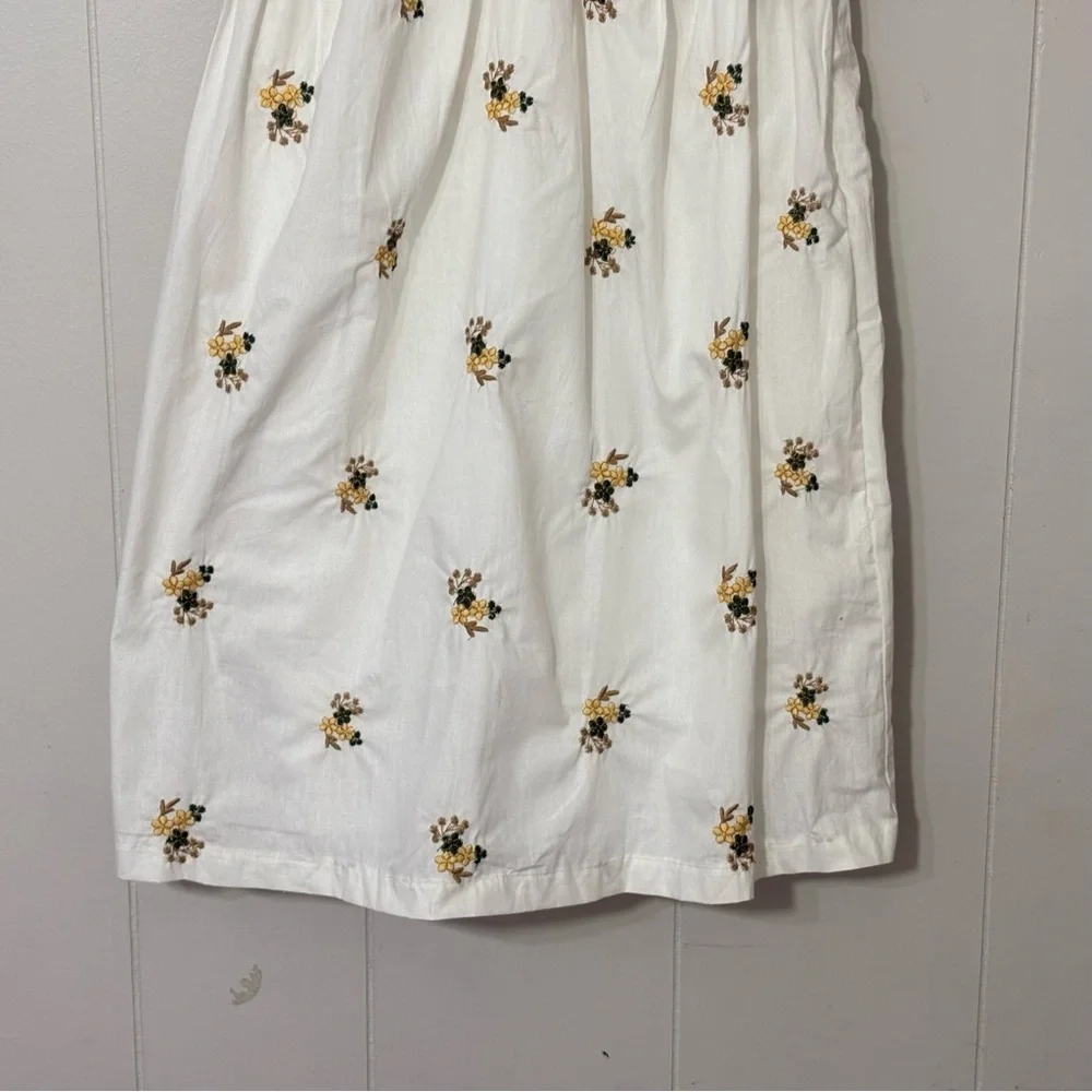Endless Rose Puff Sleeve Milkmaid Mini Dress XS White Floral Embroidered NWT - Picture 3 of 11